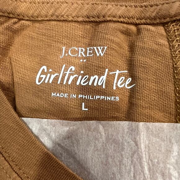 NWT J. Crew Warm Brandy Brown Girlfriend Crewneck Tee - SIZE XL - Picture 7 of 12
